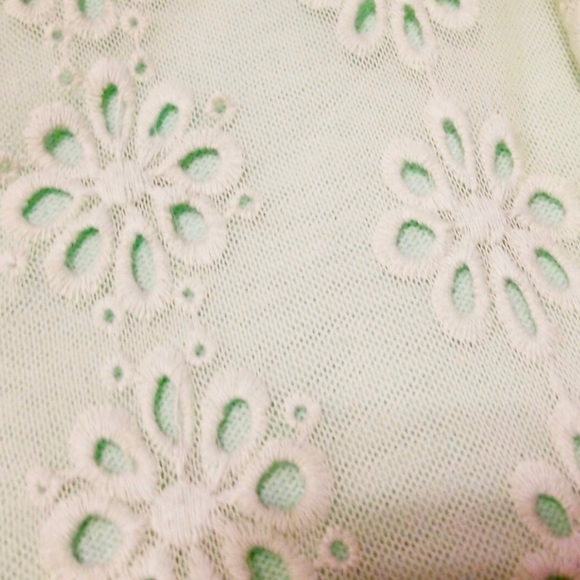 Mint Cardigan Sheer Flower Detail - Picture 5 of 5